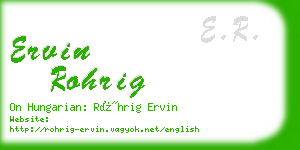 ervin rohrig business card